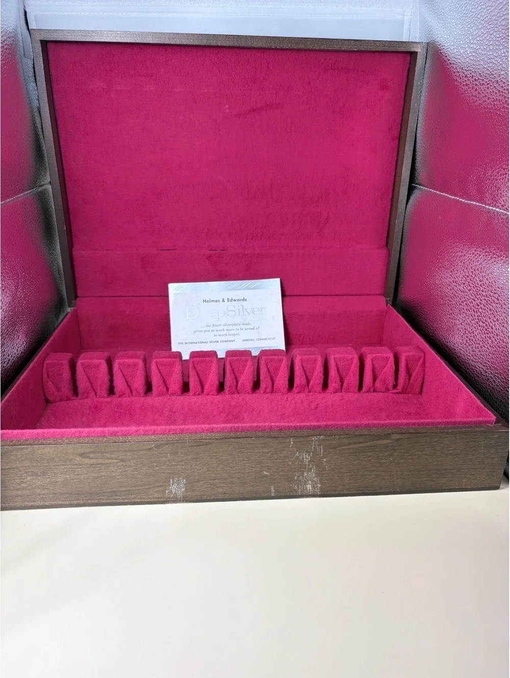 McGraw Anti Tarnish Silverware Chest Wood Flatware Storage Box 16” x 11”